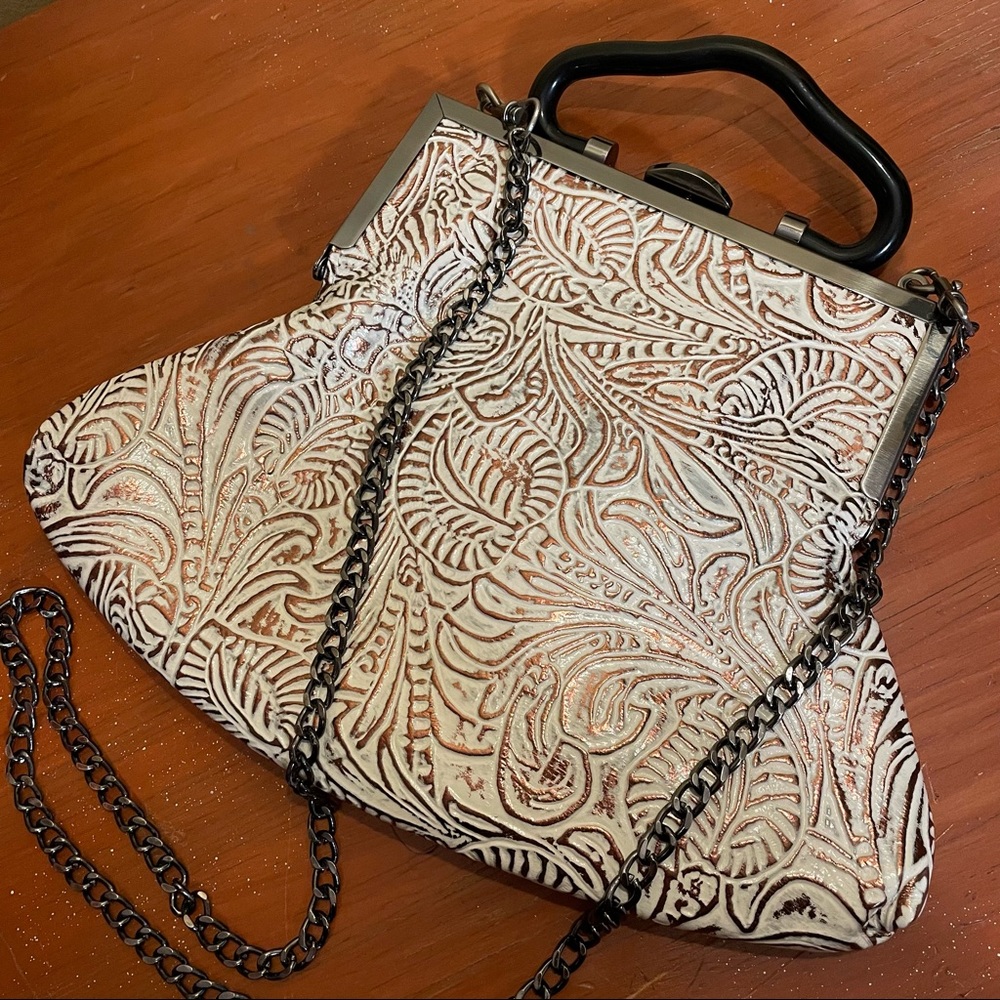 Patricia Nash Metallic Forest Tooled Collection Almarza Clutch Bag